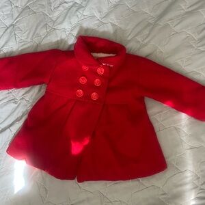 Charming Red Pea Coat for Kids